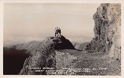 #ad RPPC Charles Bunion Great Smoky Mountains Appalachian Trail Photo Postcard L8