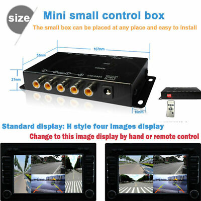 #ad Car IR Control 4 Way Video Switch Parking Camera 4 View Split Screen Control Box
