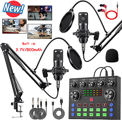 #ad Podcast Equipment Bundle Home Studio Recording Kit Music Mixer Headphones BM 800
