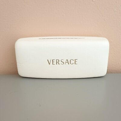 #ad Versace White Eyeglasses Case Hard Shell Clamshell Sunglasses