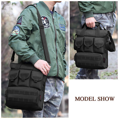 #ad Tactical 12quot; Laptop Bag Briefcase Mens Handbag Messenger Shoulder Travel Bags $25.78