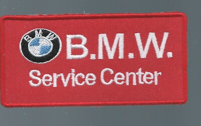 #ad NEW 2 X 4 1 8 INCH RED BMW SERVICE CENTER IRON ON PATCH FREE SHIP CS1