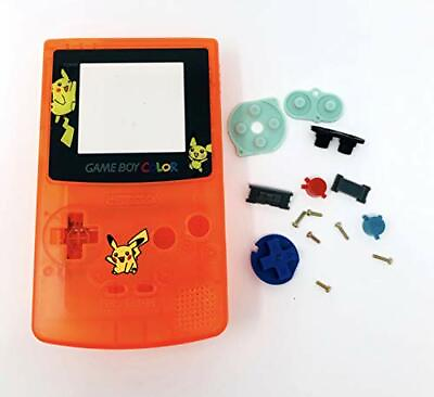 #ad GBC Nintendo Game Boy Color Replacement Housing Shell Screen Pikachu Orange