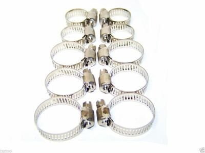 #ad 10pcs Stainless Hose Clamp Set Worm Gear Type Hose Pipe Fitting Clamp Assortment