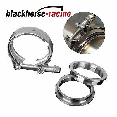#ad 1X 2.5#x27;#x27; V Band Mild Steel Flange amp; Clamp Kit For Turbo Exhaust Pipe New