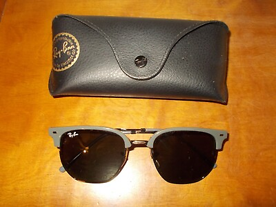 #ad Ray Ban RB 4416 New Clubmaster 6653 B1 Dark Gray Frame Gray 53m Glass Sunglasses
