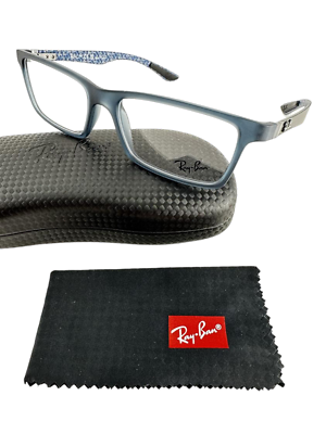 #ad Ray Ban NEW Demi Gloss Blue Frames Carbon Fiber Mens 53 17 145 Eyeglasses RX8901