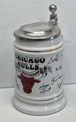 #ad 1991 Chicago Bulls Championship Stein Mader’s Tower Gallery 0501 9950