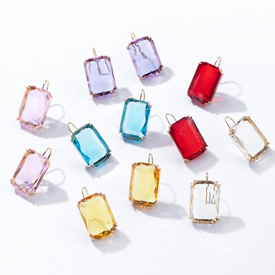 #ad Transparent Resin Pendant Earring For Women Square Acrylic Drop Dangle Earrings