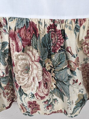 #ad Waverly Classics Floral Bedroom Lot Bedskirt Pillow VALANCE READ Roses PEONIES