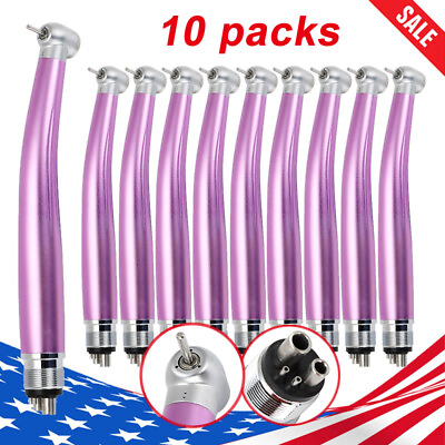 #ad 10Pcs Purple Dental High Speed Handpiece 3 Way Spray Push Button Standard Head