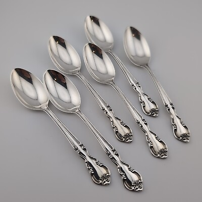 #ad Easterling American Classic Sterling Silver Demitasse Spoons 4 3 8quot; Set of 6