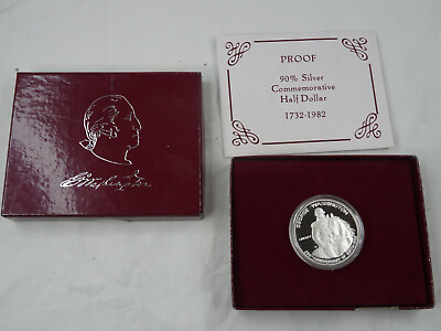 #ad 1982 S George Washington Commemorative Half Dollar Proof 50C 90% SIlver US Coin