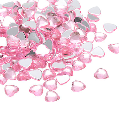 #ad 200Pcs Acrylic Hearts for Valentine#x27;s Day Crystals Gems Vase Fillers Pink
