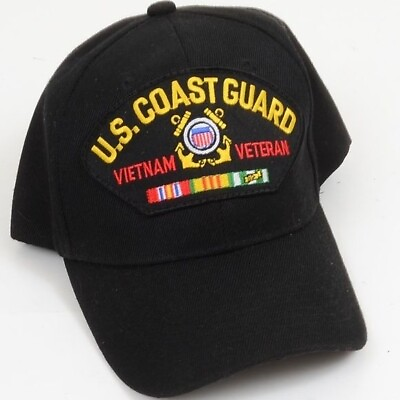 #ad USCG Coast Guard Veteren Cap Hat Ribbons Patch