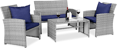 #ad Best Choice Products 4 Piece Outdoor Wicker Patio Conversation Furniture Set for