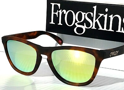 #ad NEW Oakley Frogskins Matte Brown Tortoise POLARIZED Galaxy Gold Sunglass 9013 $116.88