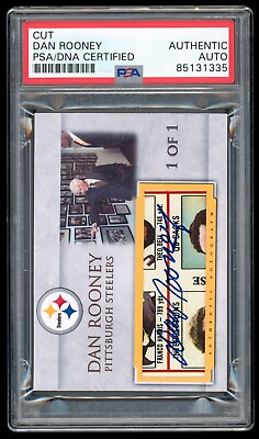 #ad PITTSBURGH STEELERS ONE OF ONE DAN ROONEY SIGNED 1 1 CUT AUTO PSA DNA AUTHENTIC