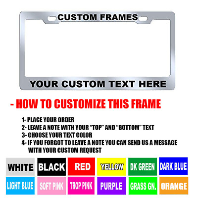 #ad Custom PERSONALIZED Chrome METAL 9 OZ. High Quality License Plate Frame Tag