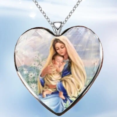 #ad Virgin Mary Heart Pendant Necklace Fashion Women#x27;s Classic Jewelry Accessories