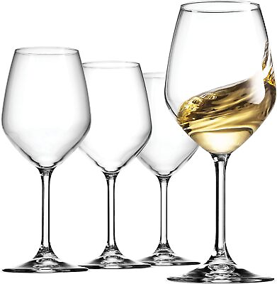 #ad Bormioli Rocco 14.75 oz White Wine Glasses Set Of 4 Crystal
