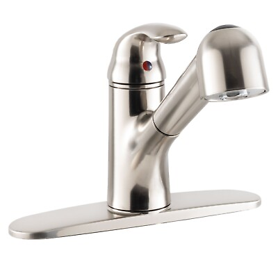 #ad Kitchen Pull Out Style RV Faucet With Deck Brushed Nickel