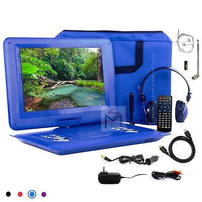 #ad Trexonic 14.1” Blue Portable Folding TV DVD Player Swivel TFT LCD 14 w Warranty