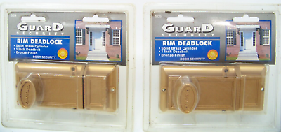 #ad Guard Security Rim Deadlocks Bronze Finish Solid Brass Model # 505 New 2 Packs