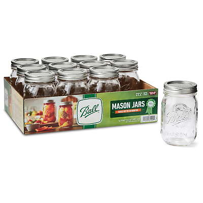#ad Regular Mouth 16oz Pint Mason Jars with Lids amp; Bands 12 Count