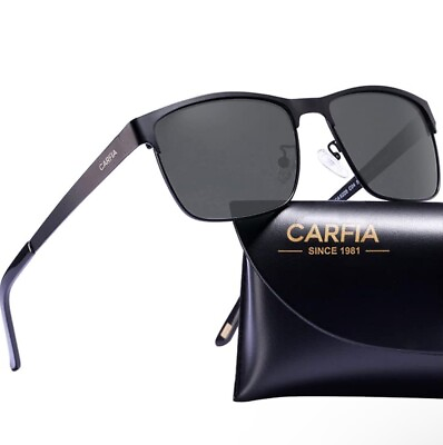 #ad CARFIA Metal Mens Sunglasses Polarized UV400 Protection for Driving Fishing