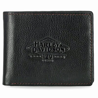 #ad Harley Davidson® Men#x27;s 120th Anniversary Bi Fold Wallet MWM018 08 $38.69