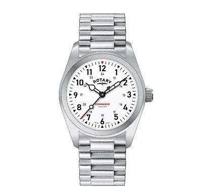 #ad Rotary Watches Gents Steel Quartz Field Watch on Bracelet GB05535 18