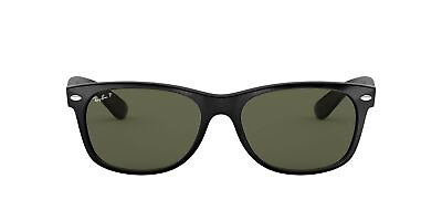 #ad Ray Ban RB2132 New Wayfarer Square Sunglasses Black Polarized Green 58 mm