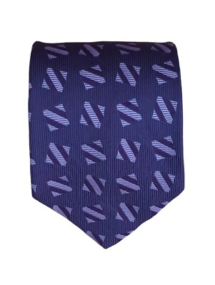 #ad PAUL STUART Purple Geometric Silk Tie ENGLAND 60quot; 3.7quot; EC $43.98