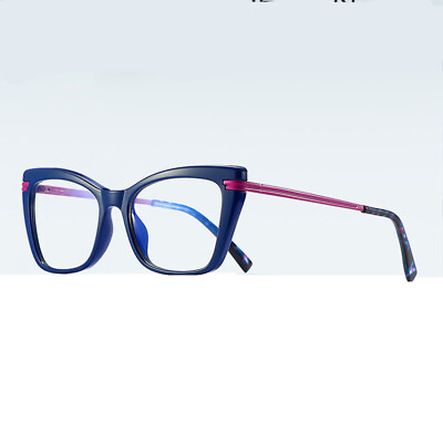 #ad Women Men Glasses Frames TR90 52 MM Demo Lens Cat Eye Plain Eyeglass Frames K