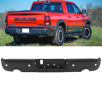 #ad For 2009 2018 Dodge RAM 1500 Black Rear Step Bumper With Sensor Holes