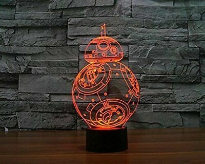 #ad 3D LED illusion Star Wars BB 8 USB 7Color Table Night Light Lamp Bedroom Gift