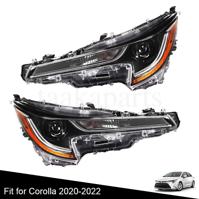#ad Headlamps LHRH For 2020 2021 2022 Toyota Corolla L LE Headlights Pair W LED DRL
