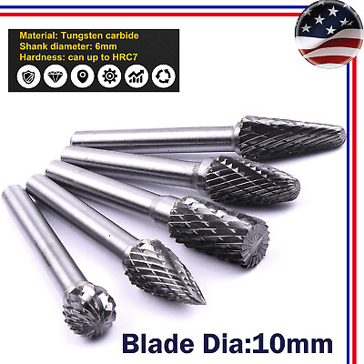 #ad 5Pcs 1 4quot; Shank Double Cut Tungsten Carbide Burs for Efficient Material Removal