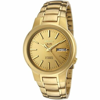 #ad Seiko Men#x27;s Automatic Analog Golden Stainless Steel Strap Wrist Watch SNKA10K1