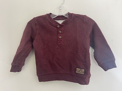 #ad Gymboree Toddler Boys Cozy 100% Cotton 1 3 Button Pullover Sweater Maroon 2T
