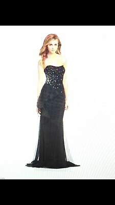 #ad Black Terani Couture Formal Prom Pageant Dress Size 2 For Women