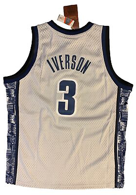 #ad NWT Allen Iverson Georgetown Mitchell amp; Ness 95 96 AUTHENTIC Jersey Youth LARGE