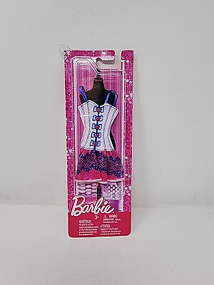 #ad Barbie FASHIONISTAS Fashion Pink Purple amp; White Bow Dress 2012 Mattel N4875
