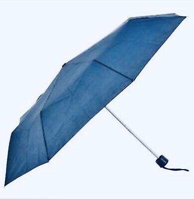 #ad Compact Travel Umbrella Blue Portable Large 42quot;arc
