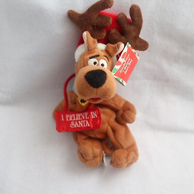 #ad SCOOBY DOO “I Believe in Santa” Christmas Beanbag Plush Toy 1999 Warner Bro $4.49