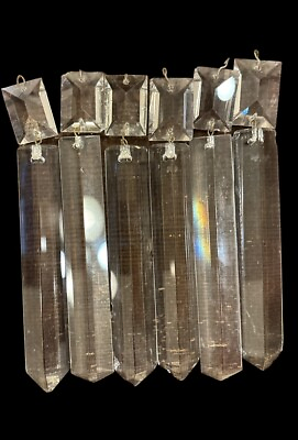 #ad Vintage Crystal 6” Prisms Lot Of 6
