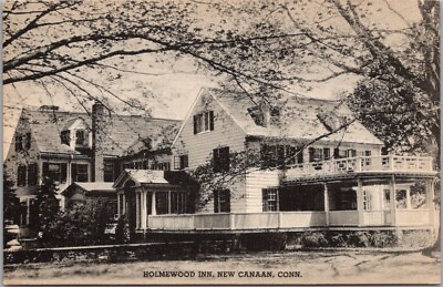 #ad 1940s NEW CANAAN Connecticut Postcard quot;HOMEWOOD INNquot; Hotel Collotype Unused
