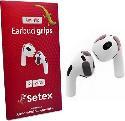 #ad Setex Gecko Grip Anti Slip Pads Designed for Apple Airpods Maximum Sweat 12 Pads