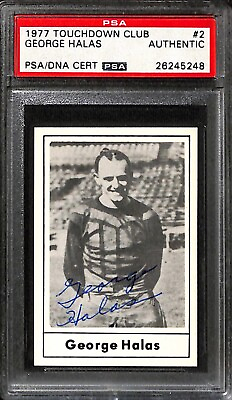 #ad George Halas Chicago Bears 1977 Touchdown Club #2 Signed PSA PSA DNA